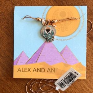 Alex and Ani Falcon Rose gold necklace